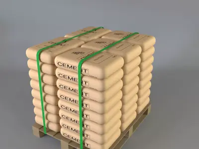 Cement pallet Low-poly 3D model