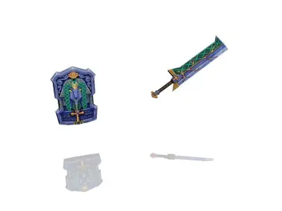 Pharaoh Relic - Sword and Shield Low-poly 3D model