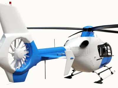 Helicopter Rigged Low-poly 3D model