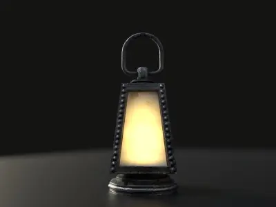 Old Lamp Low-poly 3D model