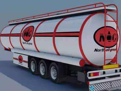Trailer-fuel tank Low-poly 3D model
