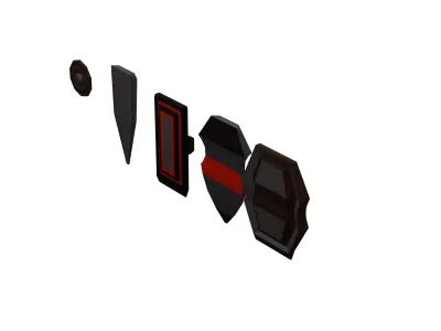 10 props pack stylized medieval Low-poly Assets 3D model