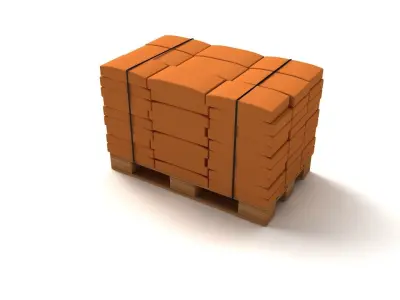 Cement Bags On Pallet 3D model