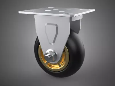 HEAVY DUTY BRACKET FIXED RIGID CASTER CASTOR ROLLER WHEEL TIRE 3D model