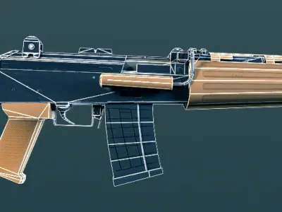 insas lmg gun  Low-poly 3D model