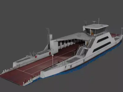 Rhein ferry 3D model low-poly Low-poly 3D model