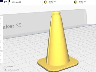 Road Cone M3 - With STL Free low-poly 3D model