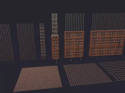 Formwork Reinforcment Low-poly 3D model