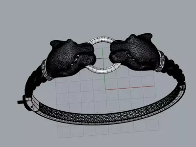 Gourmet tiger figure handcuffs 3D print model