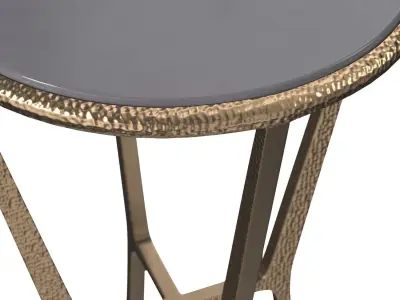 Metalworks Flavio Metal and Stone Antique Gold Accent Table PBR 3D model