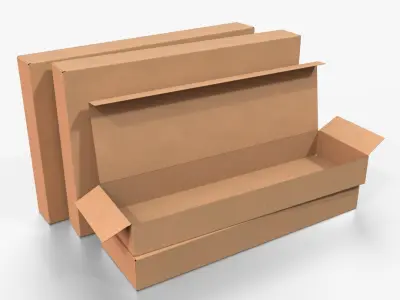 Tuck Top Boxes - Long Packaging Set 3D model