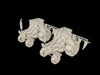 Tractor 3D model Low-poly 3D model