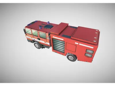 fire truck Low-poly 3D model get