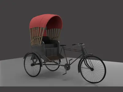 Riksa  indian TukTuk Low-poly 3D model