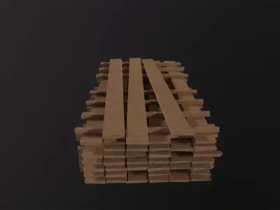 Wood Board Stock 3D Model Low-poly 3D model