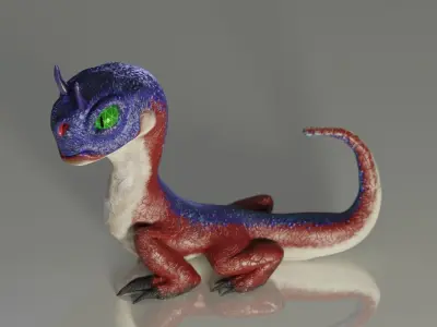 Monster dinosaur with eyes 3D model