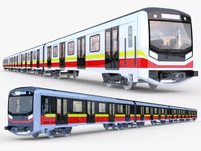 Warsaw and Sofia metro trains 3D Model Pack