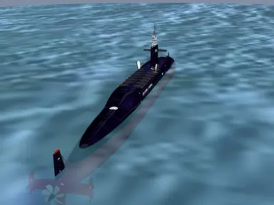 Ben Franklin Class USS George C Marshall SSBN-654 3D model
