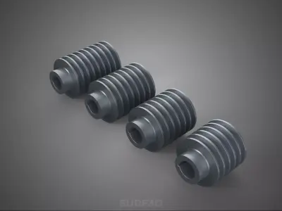 COLLECTION STANDARD ROLLER BELT PULLEY SHEAVE WHEEL GROOVE DRIVE 3D model