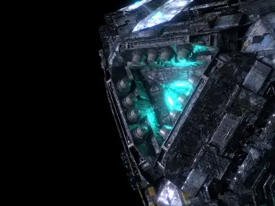 Sci-Fi Cube Mothership 3D model