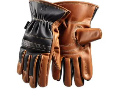 Realistic Leather Work Gloves PBR Low-poly 3D model