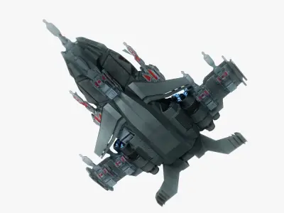 Spaceship fighter 2 game ready Low-poly 3D model