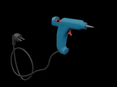 Hot Glue Gun Low-poly 3D model