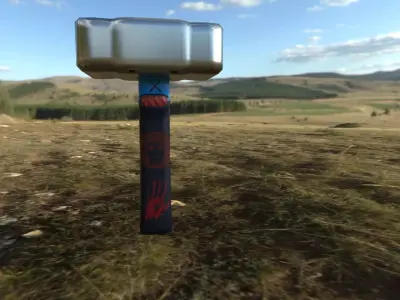 Hammer thor Low-poly 3D model purchase