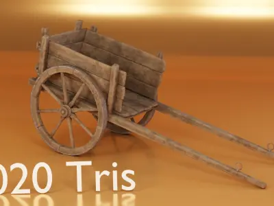 Low Poly Medieval Carts Low-poly 3D model