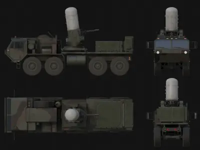 Centurion C-RAM mounted on HEMTT Low-poly 3D model