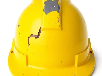 Damaged Construction Hard Hat Low-poly 3D model