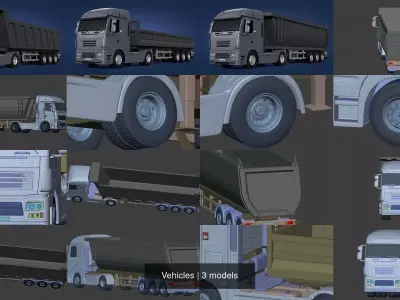 Generic Heavy trucks -- Construction - Tipping Trailer 3D Model Pack