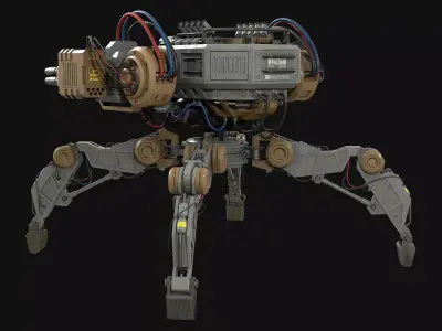 Walking Turret Concept-1-Grey 3D model