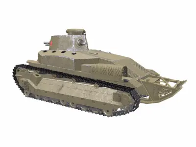 Type 89 I-Go Japan Medium Tank PBR Low-poly 3D model