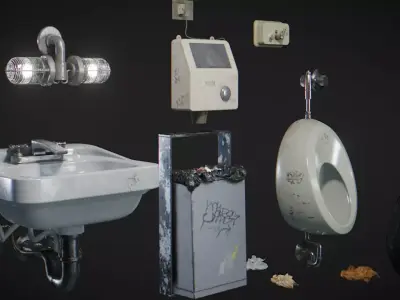 Bathroom accessories Pack Low-poly 3D model