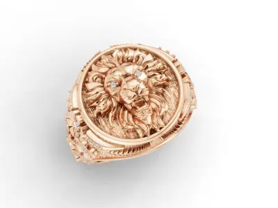 Lion Ring 3D print model