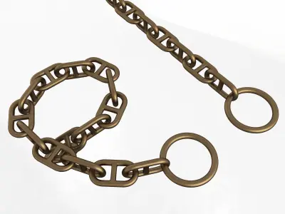Piece of Anchor Ship Chain Low-poly 3D model