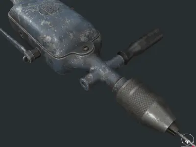 Old Hand Drill Low-poly 3D model buy