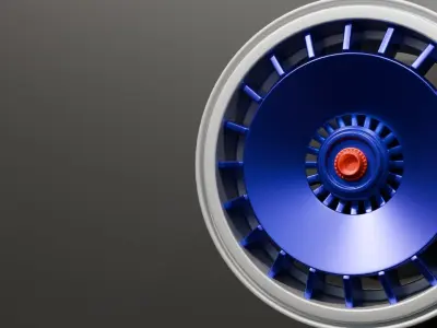 Sport Rim blue wheel 3D model