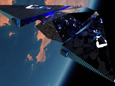 Light Luxury Reconnaissance-exploration spacecraft Diamond Blade Low-poly 3D model