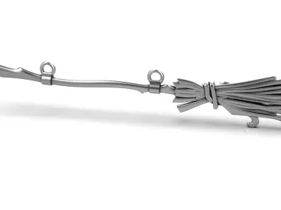 Witch Broom pendant 3D print model