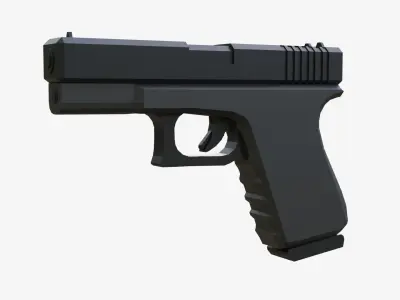 Glock 17 Gun 3D Model Low-poly 3D model
