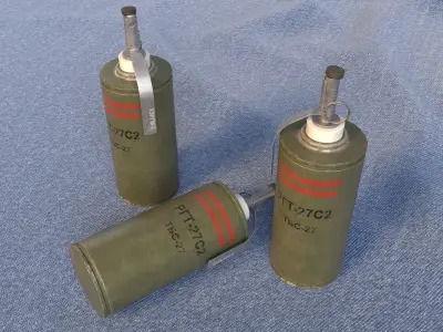 RGT-27S Ukrainian thermobaric grenades Low-poly 3D model