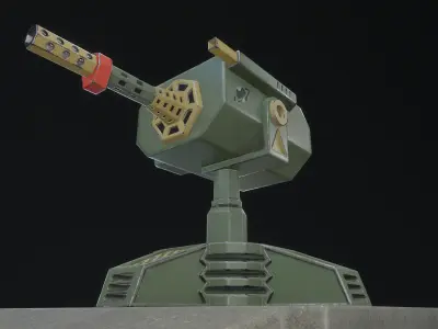 Turret Low-poly 3D model get