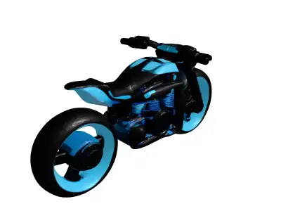 Futuristic Hoverbike Engine Blue 3D model