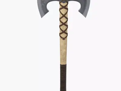 Viking Axe 3D model 7