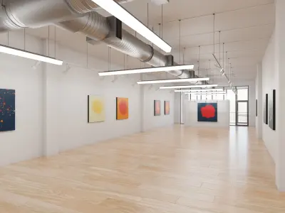 Art Museum Gallery Interior 16 Low-poly 3D model