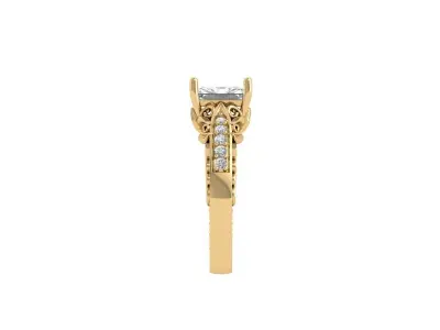 Radiant Art Deco Ring 3D print model 7