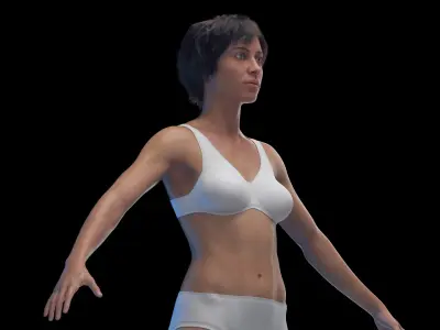 Human Female Body and Skeleton Static 3D model