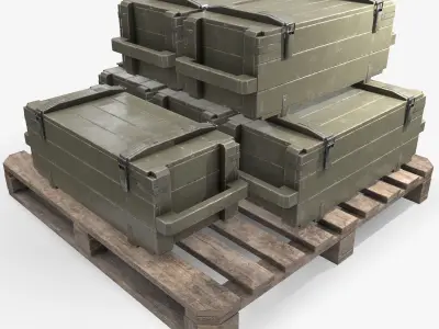 PBR Military Cargo Case 04 Low-poly 3D model